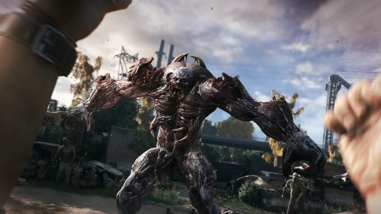 Screenshot featuring a roided up zombie from Dying Light: The Beast.