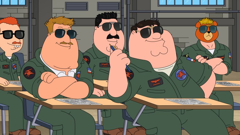 FAMILY GUY: This Top Gun parody chronicles Peter/Maverick getting together with Lois/Charlie, the tragic death of Joe/Goose, and Peter/Maverick’s blooming relationship with Chris/Rooster in the all-new “Fat Gun” episode of FAMILY GUY airing Sunday, Feb. 16 (9:30-10:00 PM ET/PT) on FOX. FAMILY GUY © 2025 by 20th Television
