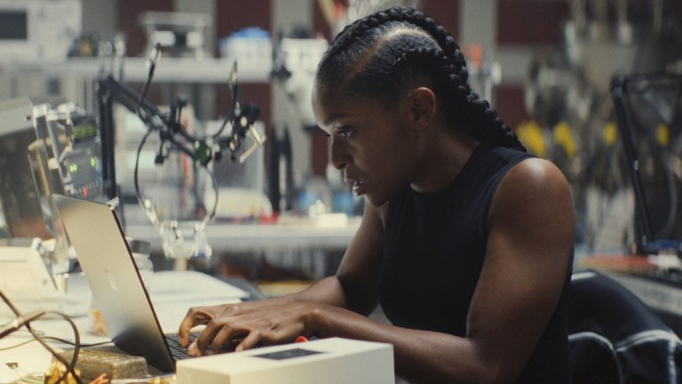 Riri Williams (Dominique Thorne) works hard on her projects in Marvel's Ironheart