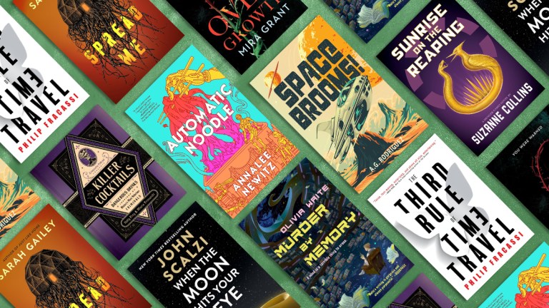 A collection of new sci-fi book covers publishing in 2025