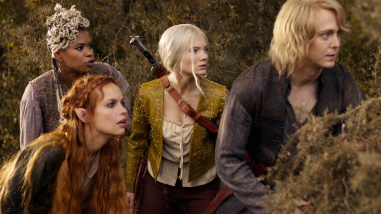 Aggy K. Adams. Christelle Elwin. Freya Allan, and Fabian McCallumin The Witcher Season 4.